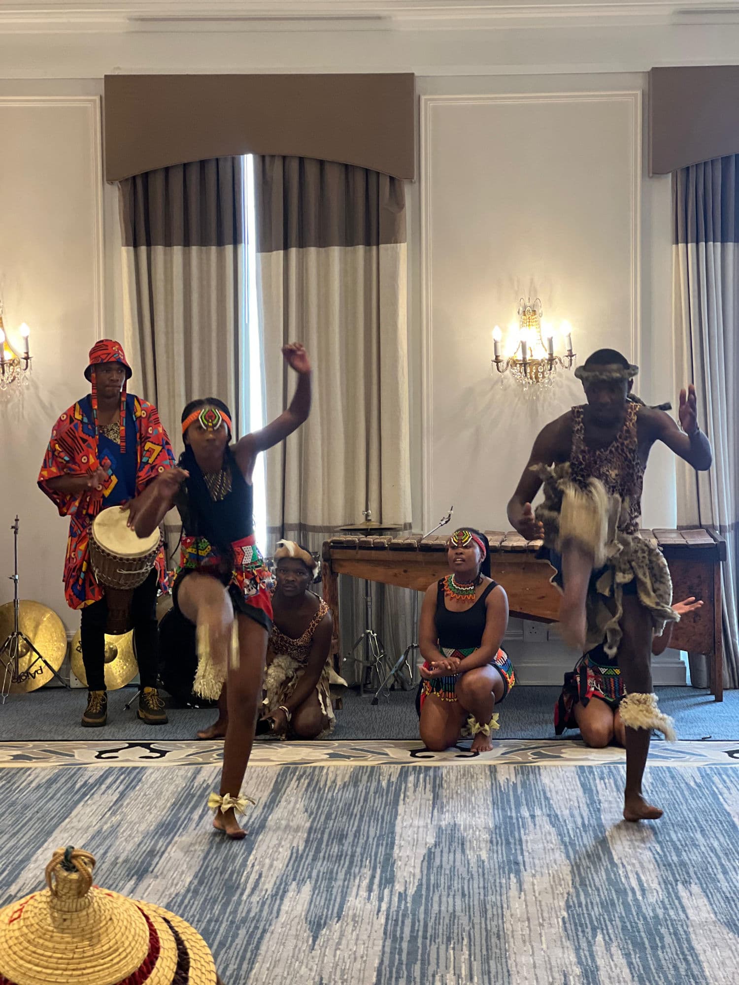 African dancers performing at a corporate venue in Cape Town